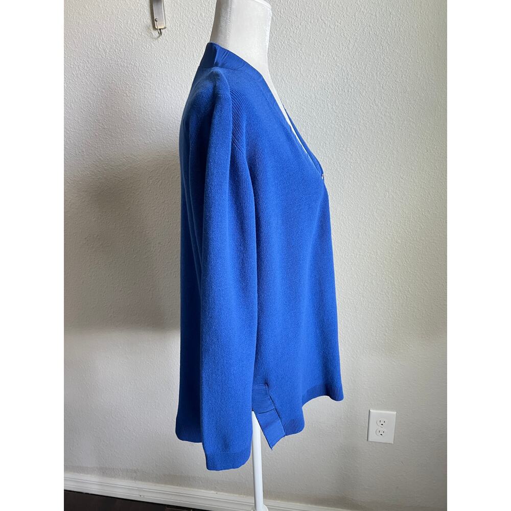 Gretchen Scott Grosgrain Heaven Royal Blue Cardigan Women's XL Classic Preppy - Picture 5 of 7